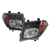 For 2005-2008 Frontier 05-07 Pathfinder Black Headlights Headlamps Left+Right – product image