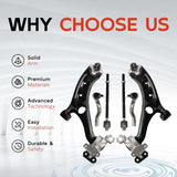 For 2017-2022 Honda CR-V GAS Front Lower Control Arms Tie Rods Kit 6Pcs 53540TLAA51，53610TLAA51，51360TMJT01 – product image 3