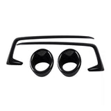 Front Bumper Fog Light Covers with Trim Strip Gloss Black for 2016-2019 Honda Civic