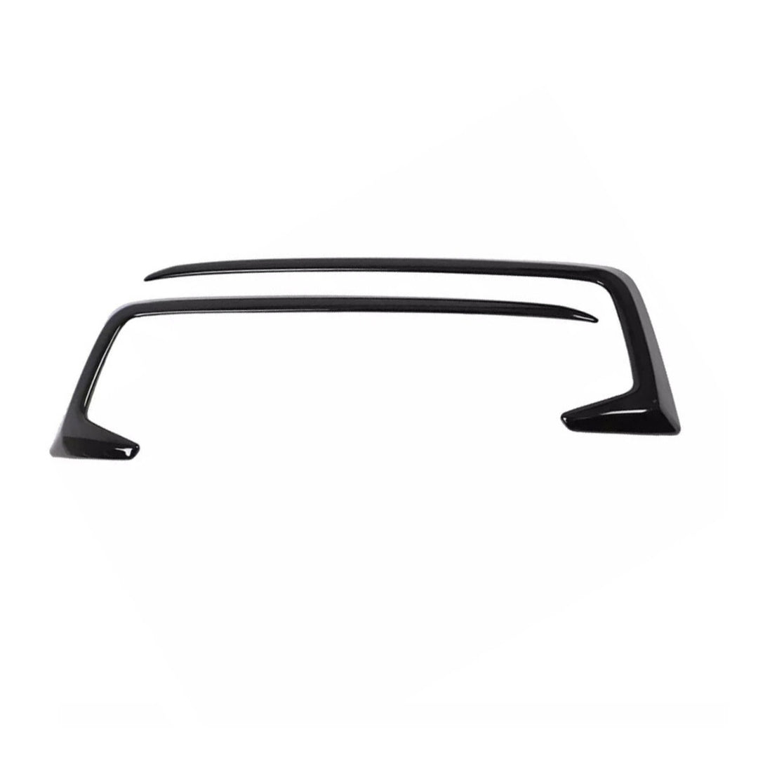 Front Bumper Fog Light Covers with Trim Strip Gloss Black for 2016-2019 Honda Civic