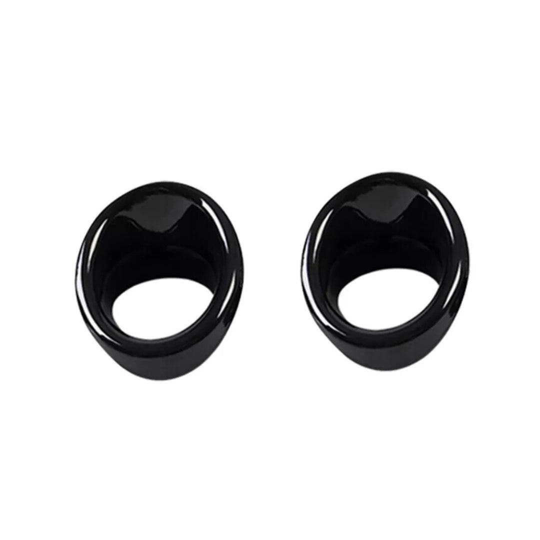 Front Bumper Fog Light Covers with Trim Strip Gloss Black for 2016-2019 Honda Civic