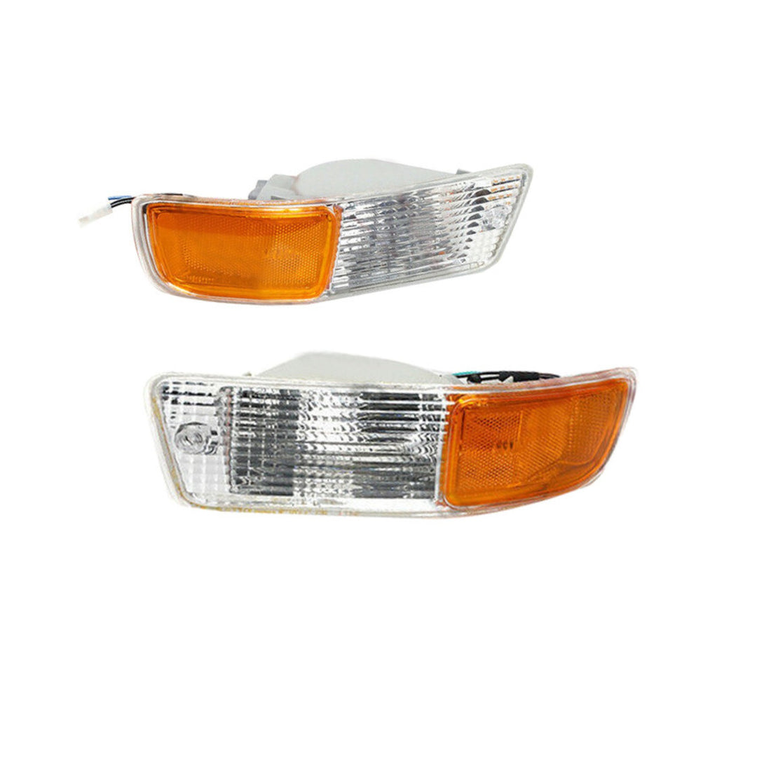 Front Bumper Yellow Fog Light Pair with Harness for 1998-2000 Toyota RAV4