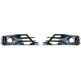 Front Fog Light Cover Pair with ACC Hole for 2016-2018 Audi A6