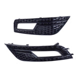 Front Fog Light Grille Cover Pair Gloss Black for 2013-2016 Audi A4 B8