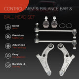 Front Lower Control Arms Ball Joints Sway Bar Kit for Jeep Cherokee 2014-2018 4668993AA – product image