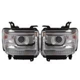 Front Pair Clear LED DRL Headlights For 2014-2018 GMC Sierra 1500 2500HD 3500HD – product image