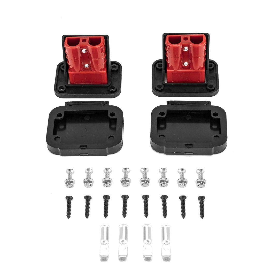 2-Pack 50A Battery Quick Connect Disconnect Plug Kit with Flush Mounts for Winch 6-16 AWG - view 2