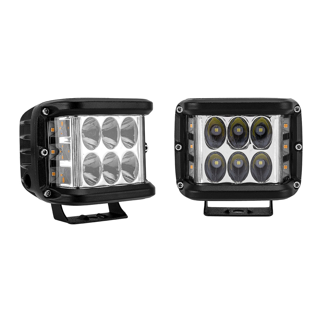 4" 60W Amber Side Strobe Ditch Light Kit with Brackets & Wiring for 1995-2004 Toyota Tacoma - view 2