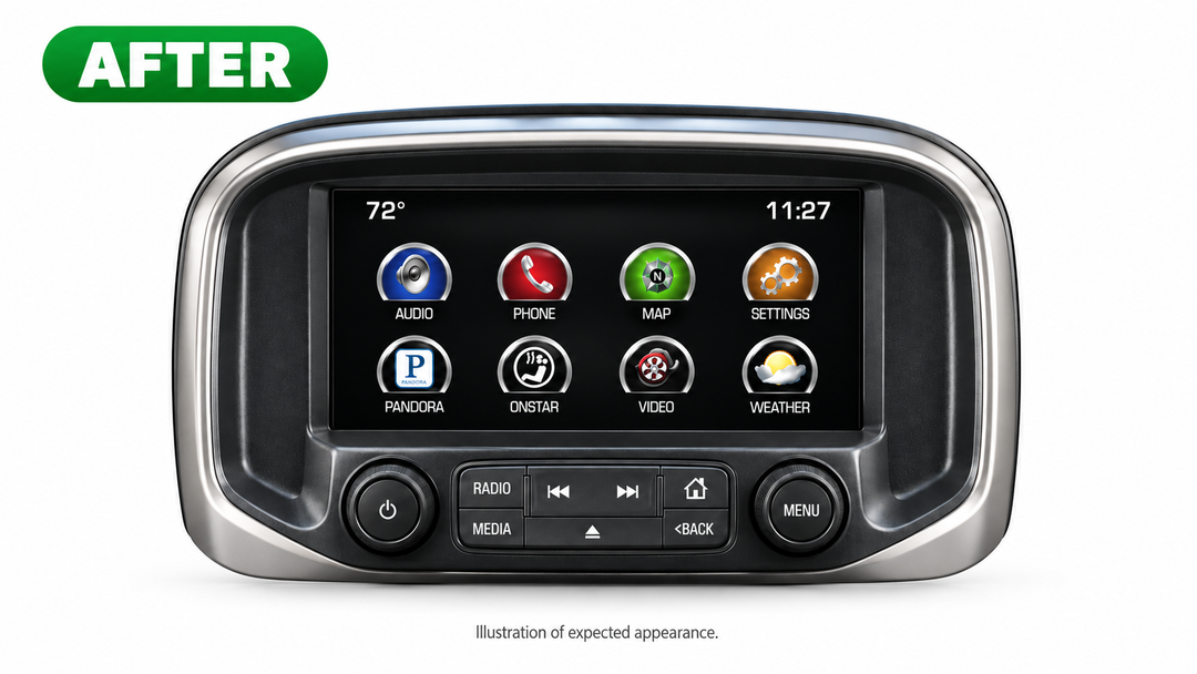 GM MyLink complete monitor after illustration with powered display