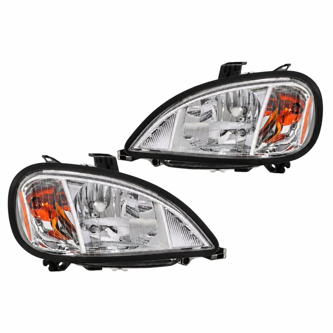 Chrome Halogen Headlight Pair for 2004-2013 Freightliner Columbia A0651041000 A0651041001