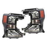 Halogen Headlights Pair Black For 2020-2022 Ford F250 F350 F450 Super Duty – product image