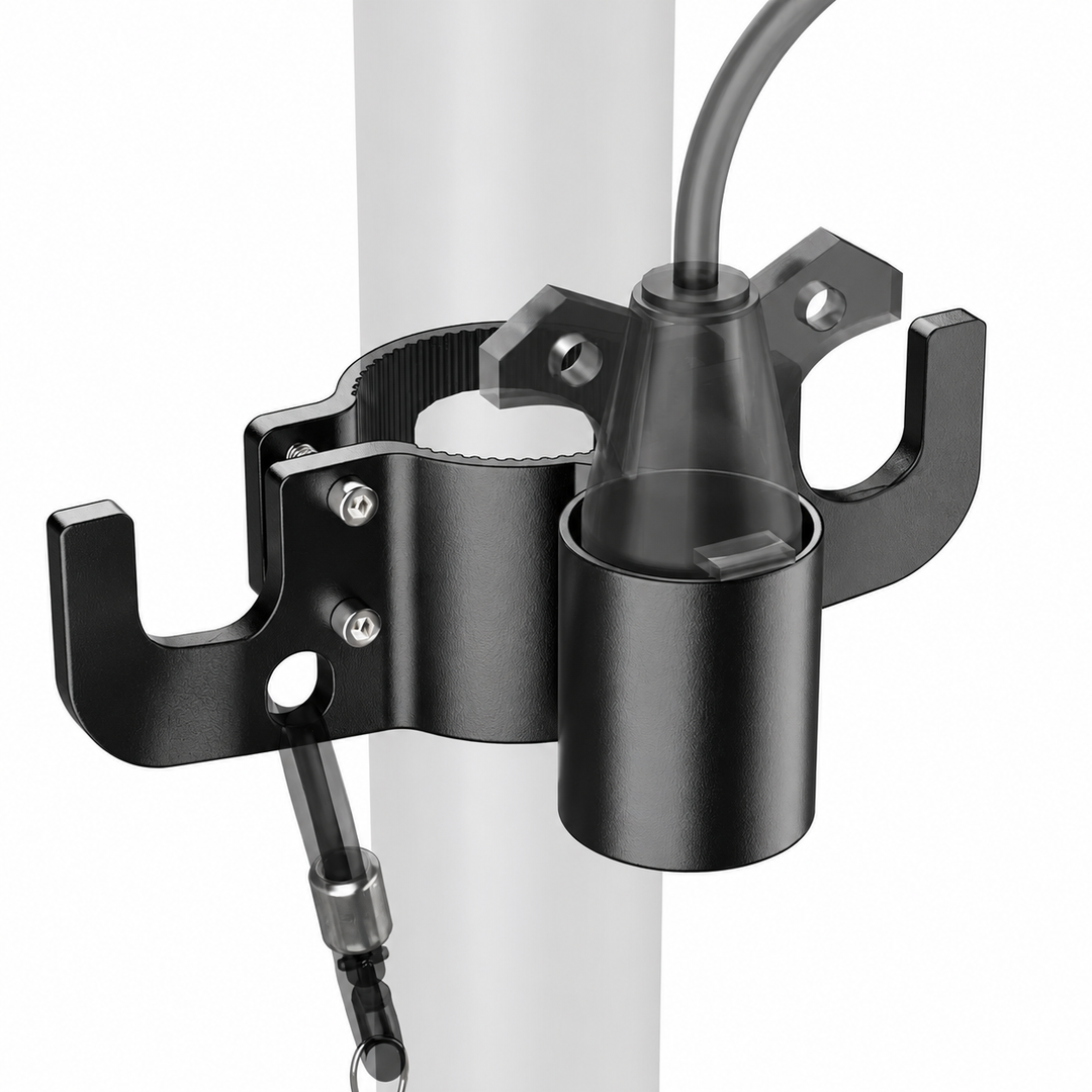 Trailer Tongue Jack Organizer with 7-Way Plug Holder & Safety Chain Hangers RV