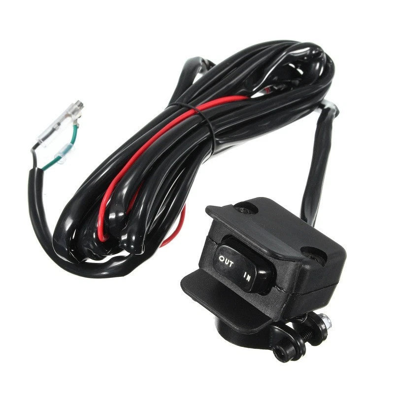 UTV Winch Rocker Switch Handlebar Mount 12 V With Wiring Harness ATV Polaris RZR