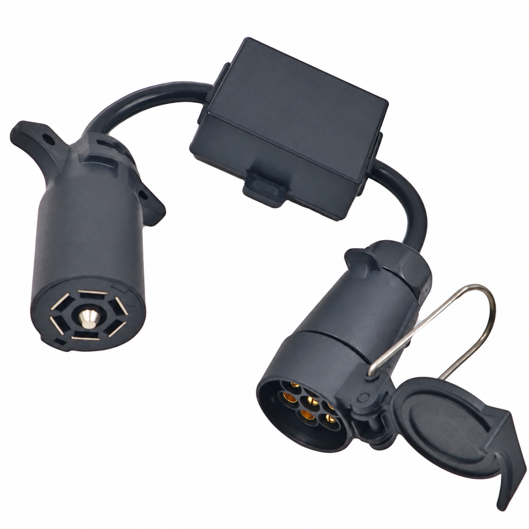 US 7-Way to EU 7-Pin Trailer Light Converter Adapter Brake Turn Signal Separation