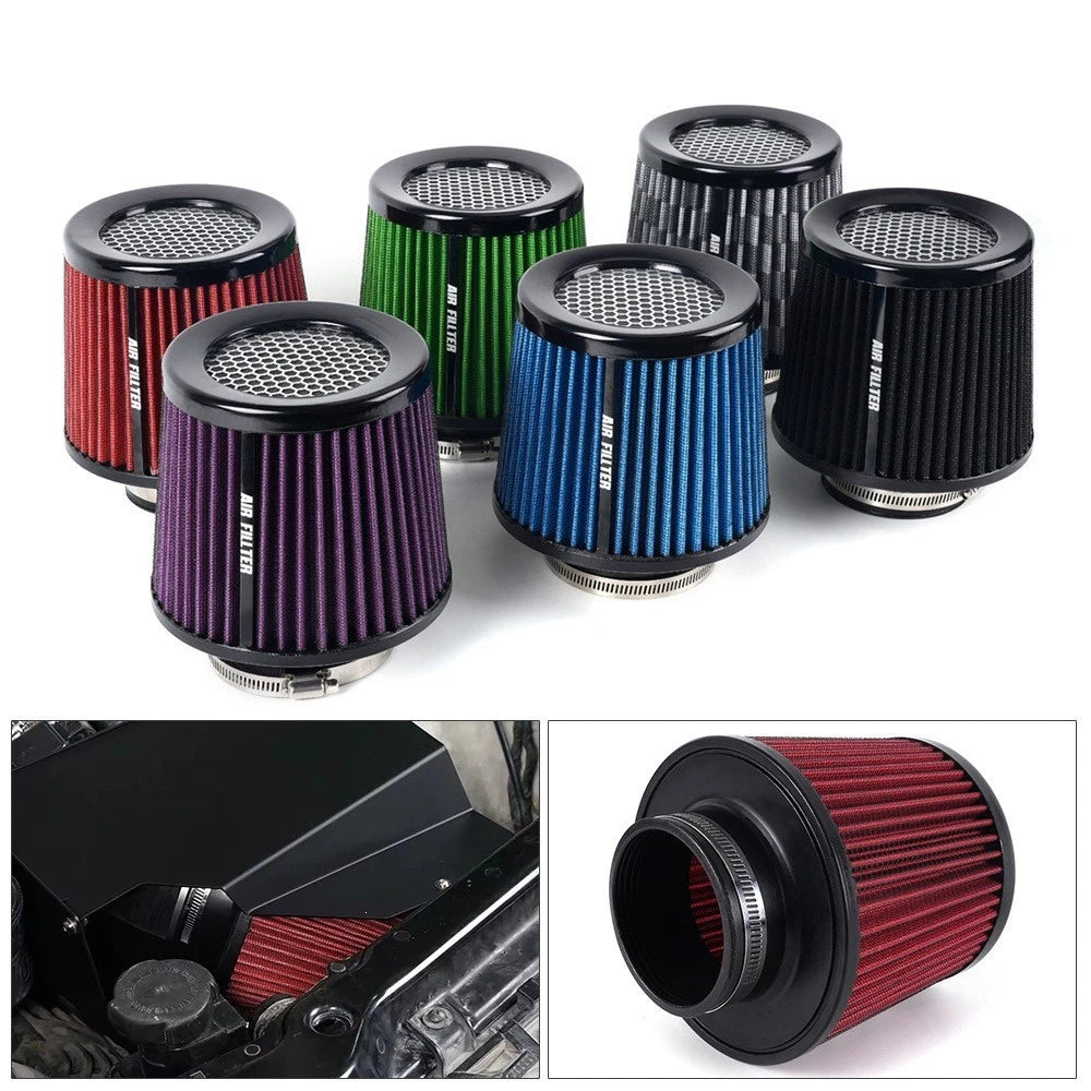 76mm 3" Universal Cone Air Filter High Flow Intake Mushroom Head Washable