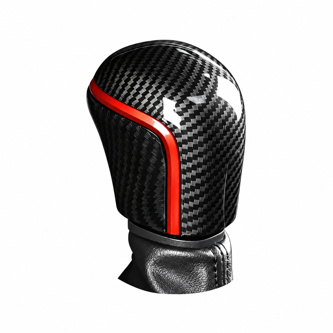 18-26 Toyota Camry Corolla RAV4 Carbon Fiber Red Gear Shift Knob Cover Full