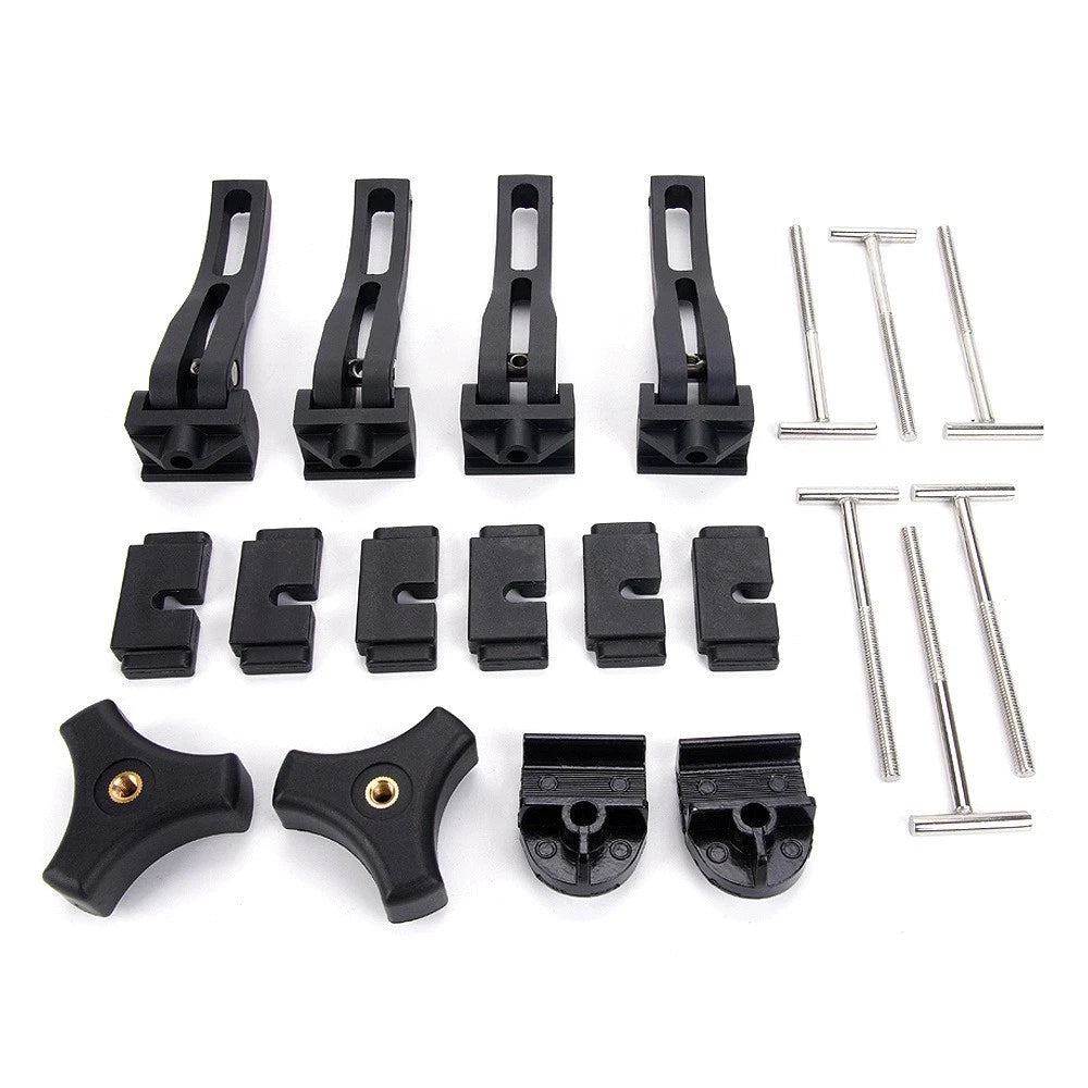 Universal Pickup Truck Tonneau Cover Clamp Kit 4pcs T-Bolt ABS Metal Black
