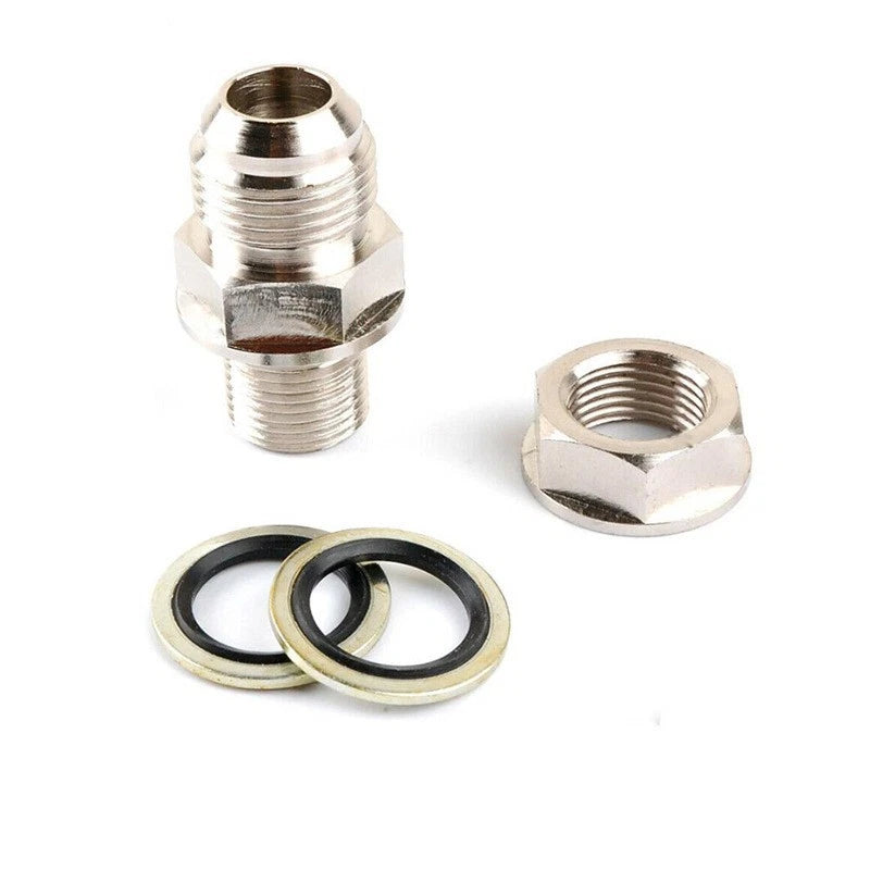 10AN to M18x1.5 Turbo Oil Drain Adapter Kit No Weld Sump Plug Fitting + Washers