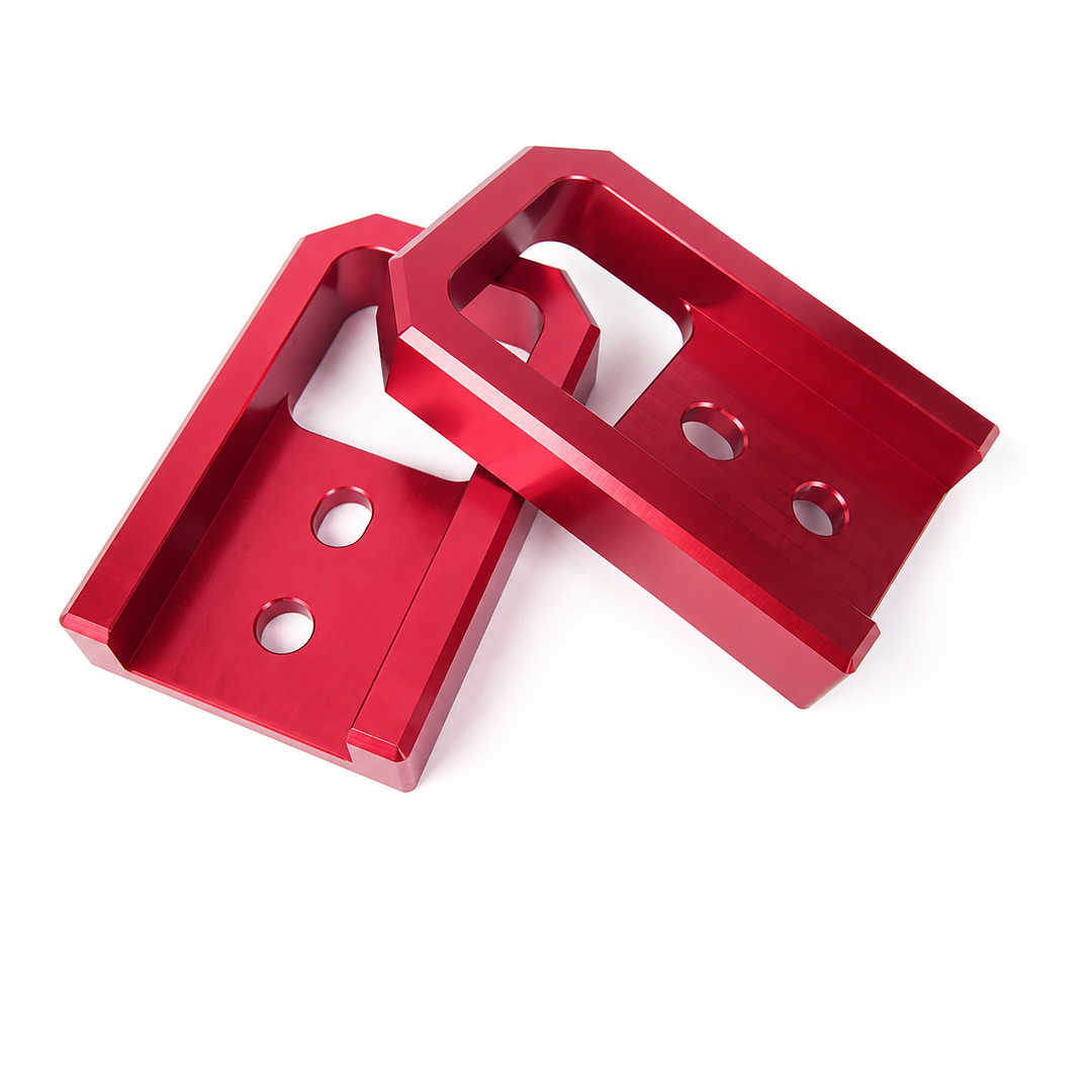 Red Aluminum Front Tow Hooks Pair for Toyota Tacoma 2024-2026 4Runner 2025+