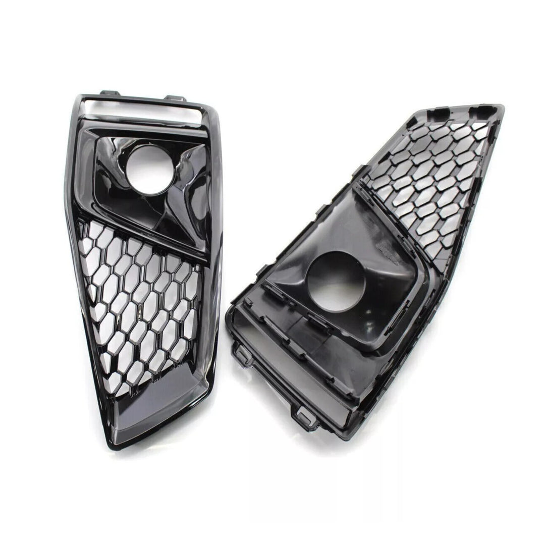Honeycomb Fog Light Grille Pair for 2019 Audi A4 S-Line and S4 B9