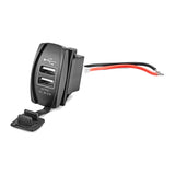 Dual USB Charger Rocker Switch, Blue Backlit, for CFMOTO ZForce, UTV, Truck, Boat - view 4