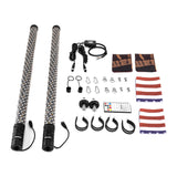 Pair 3 ft Fat Spiral Chasing RGB LED Whip Lights, 2 in Thick, for ATV UTV