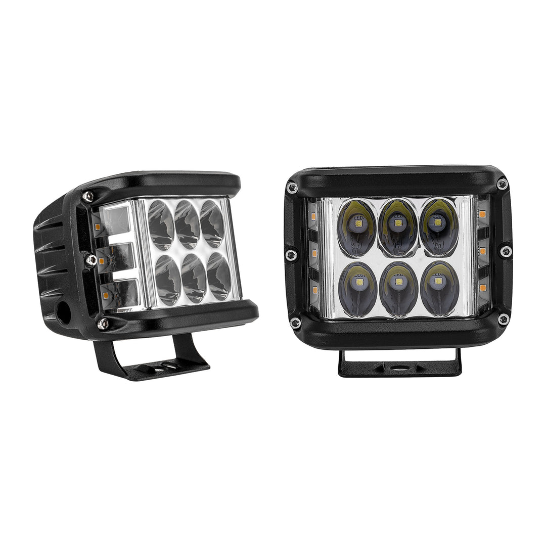 4 in Amber Side Strobe Ditch Light Kit for 2016-2019 Nissan Titan