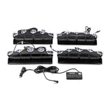 4 pcs Amber White LED Windshield Dash Strobe Lights, 26 Flash Patterns - view 2