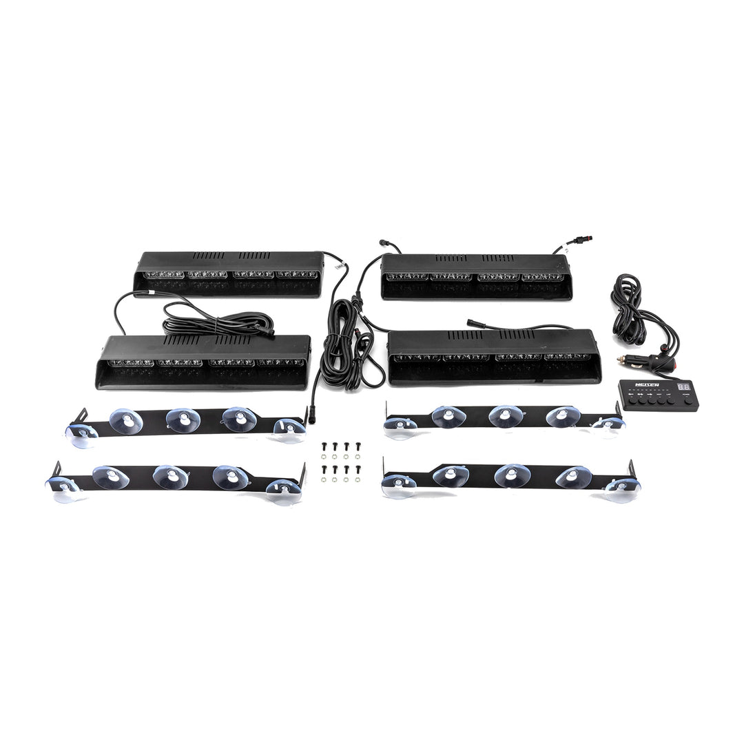 4 pcs Amber White LED Windshield Dash Strobe Lights, 26 Flash Patterns - view 3