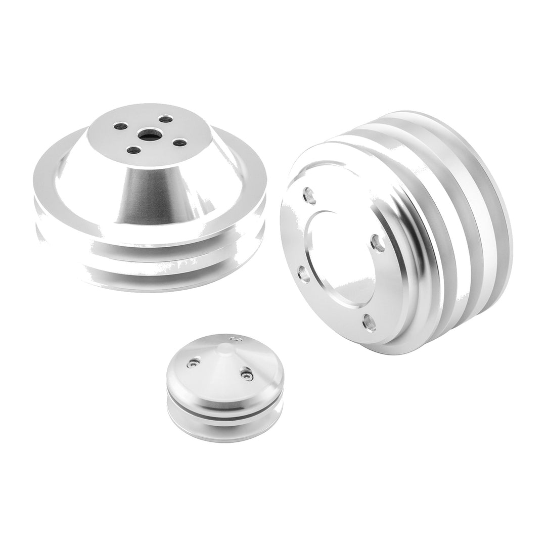 Aluminum Alternator, Crankshaft and Water Pump Pulley Set for Ford Small Block 1969+