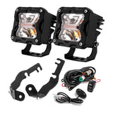 White and Amber Strobe LED Hood Hinge Ditch Light Kit for 1995-2004 Toyota Tacoma