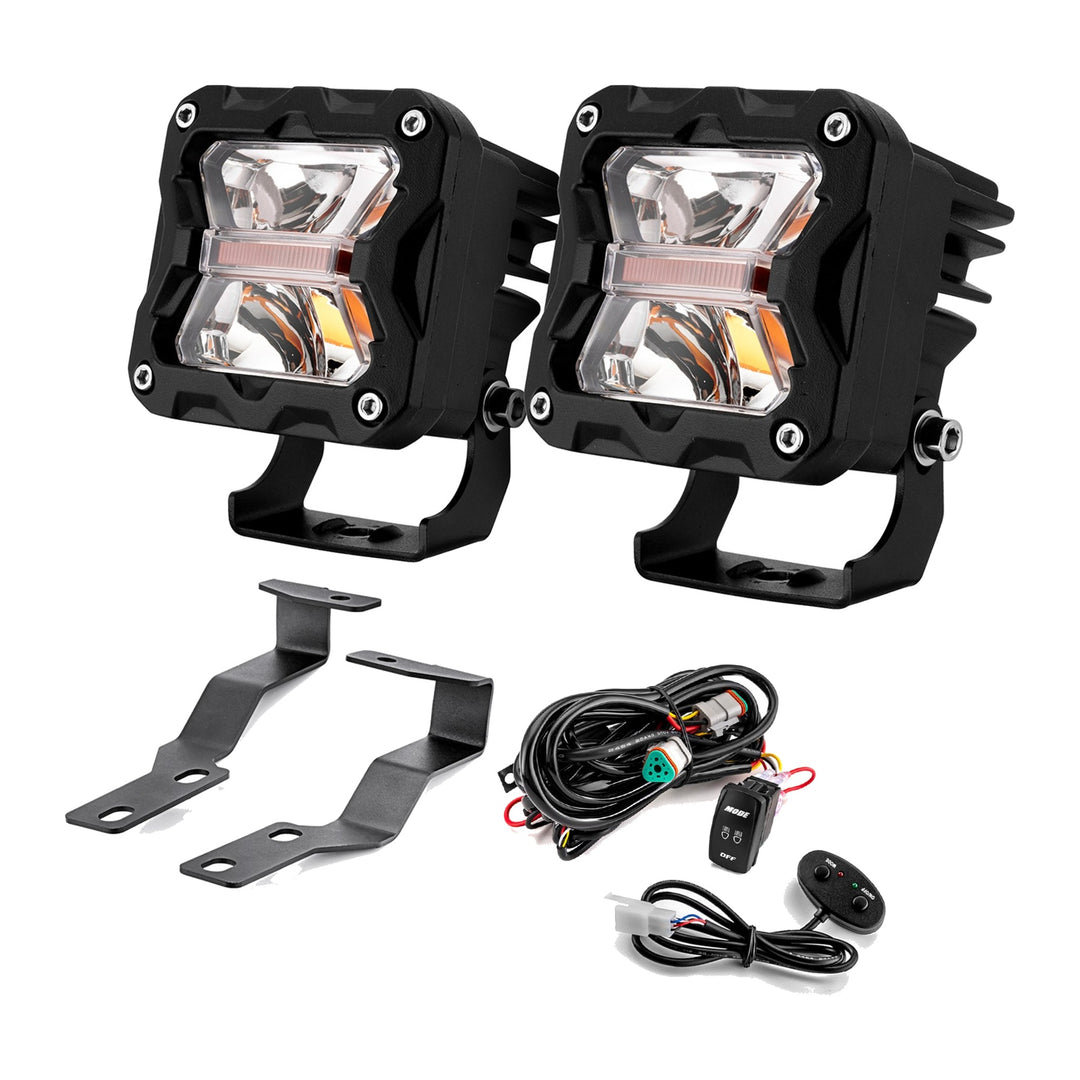 White and Amber Strobe LED Hood Hinge Ditch Light Kit for 1995-2004 Toyota Tacoma - view 4