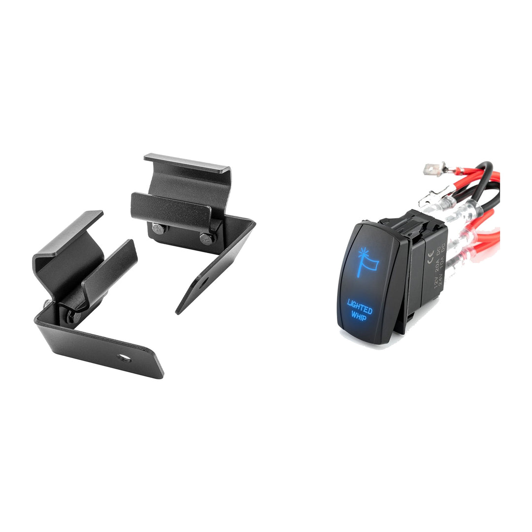 Flag Whip and Reverse Light Mount with Rocker Switch for Polaris General 1000 / Ranger