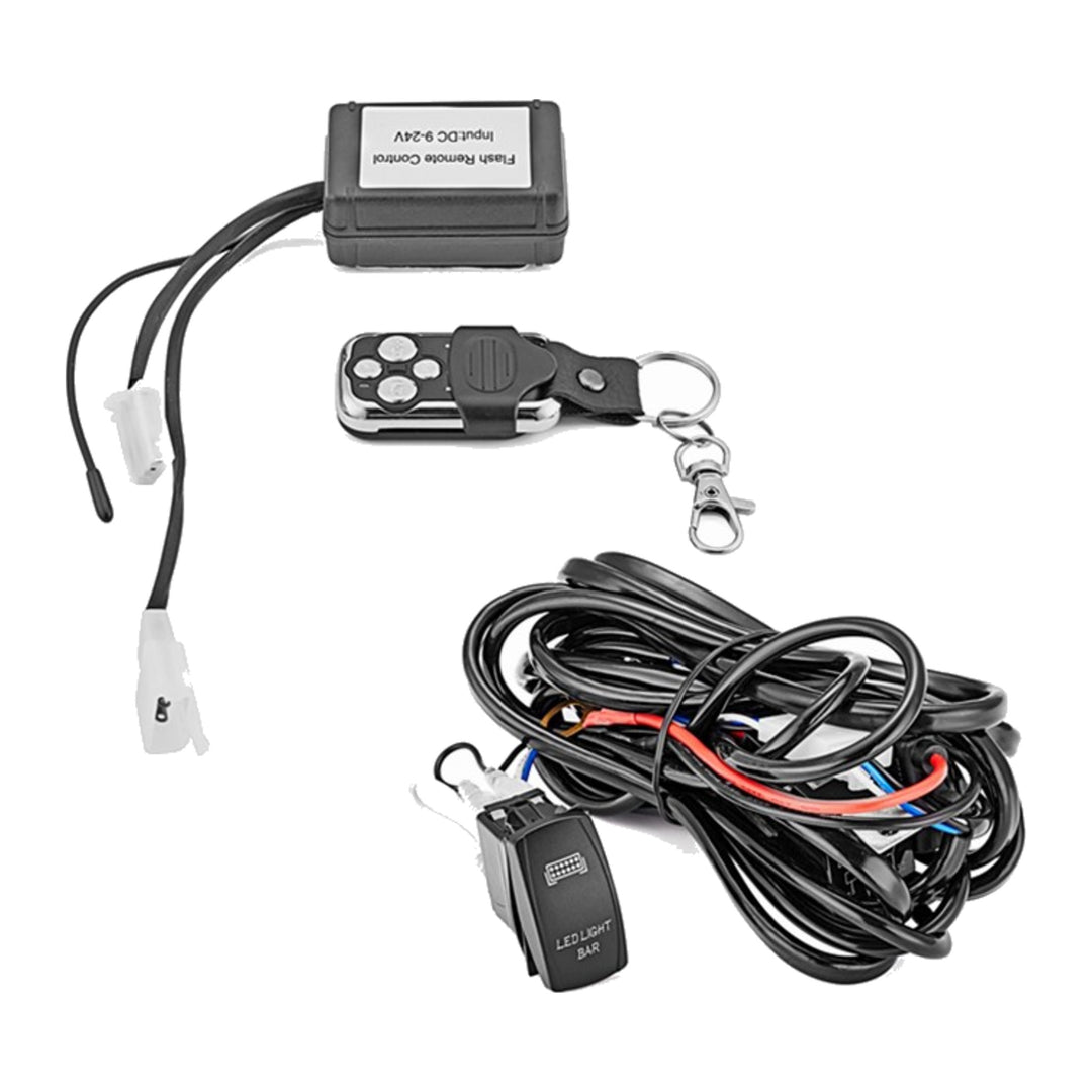 LED Light Bar Wiring Harness with Wireless Remote, 16 AWG 10 ft for UTV ATV Truck