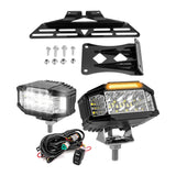 3.5 in White Amber LED Pods with Hood Mounts and DT Wire for 2019+ Yamaha YXZ1000R