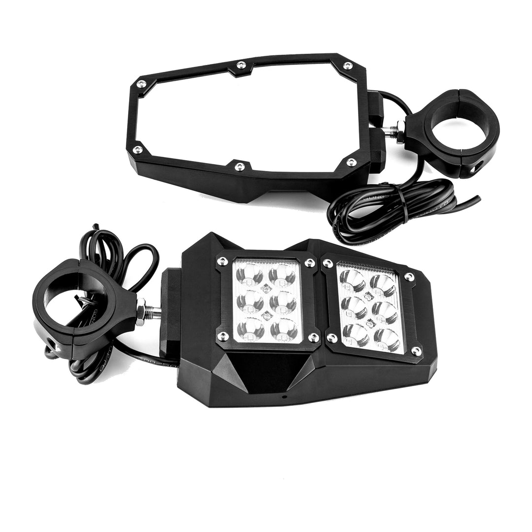Side Mirrors with LED Light and Roof 50 in Light Bar Mount for Can-Am Maverick R - view 3