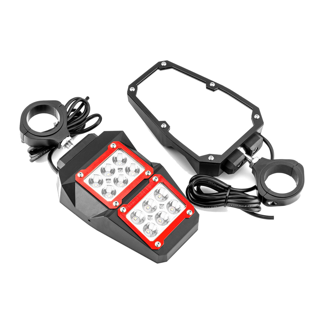 Side Mirrors with LED Light and Roof 50 in Light Bar Mount for Can-Am Maverick R - view 6