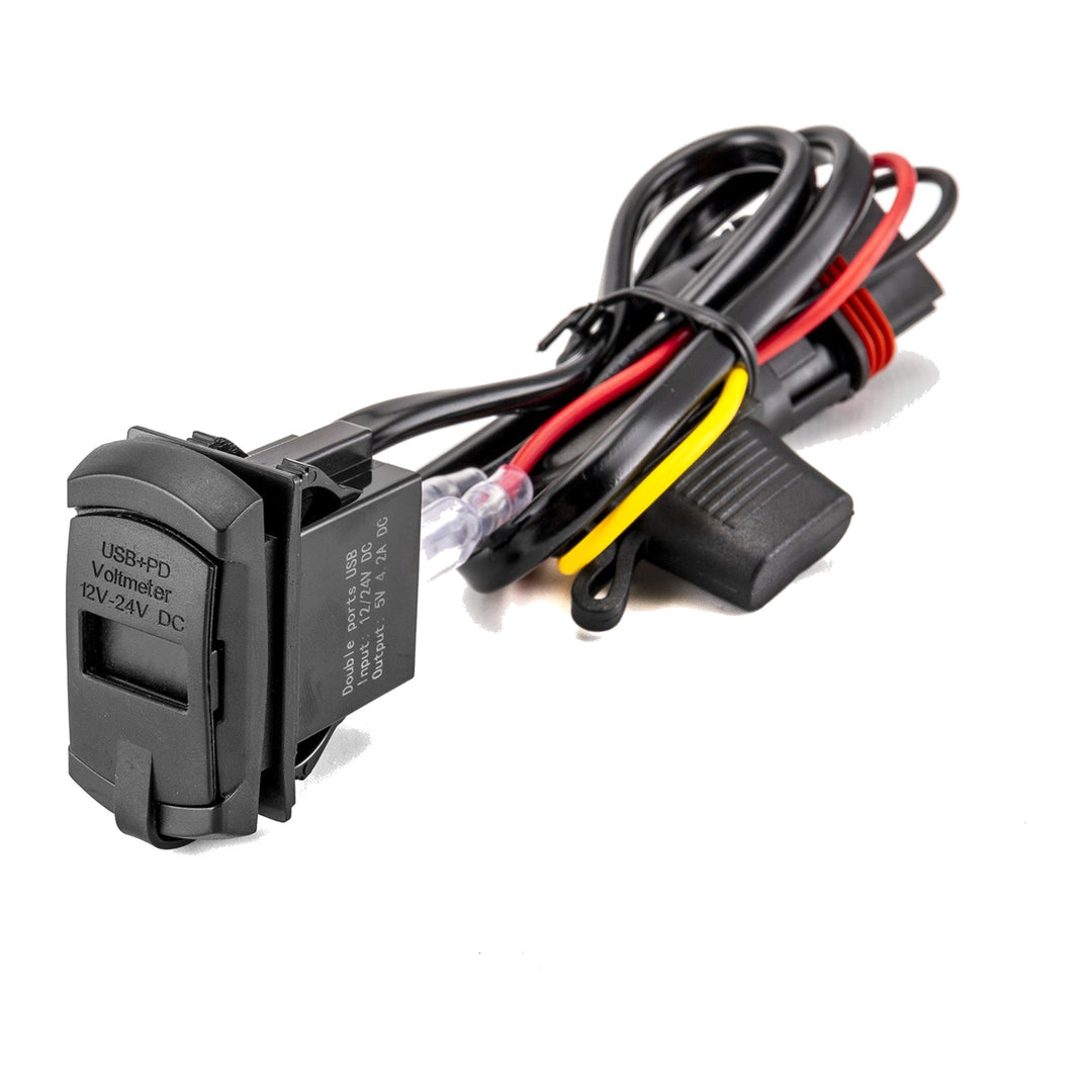 Dual USB 4.2A Charger with LED Voltmeter for Polaris RZR Ranger Pulse Bus Bar - view 2