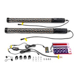 3 ft Fat RGB LED Whip Light with Lighted Whip Pulse Wire for Polaris General RZR
