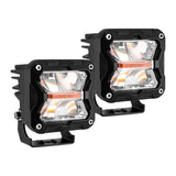 3 in 40W Amber/White Strobe Light Pods with A-Pillar Mounts and DT Wire, Polaris RZR - view 2