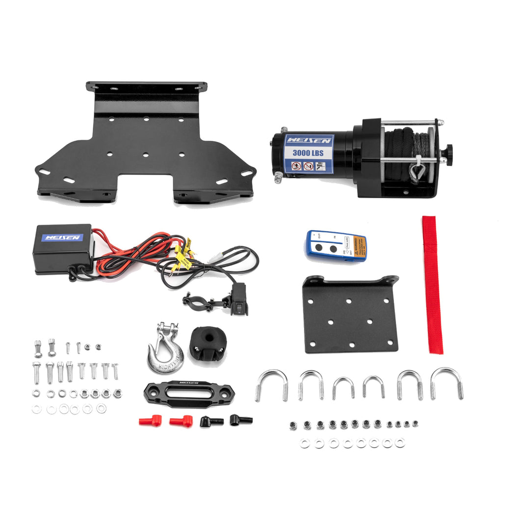 3000 lb Electric Winch Kit with Mount for Kawasaki Brute Force 650 / 750 4x4 - view 3