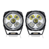 5" LED Pod Lights with Dynamic Amber & White DRL, Pair with DT Wiring - view 4