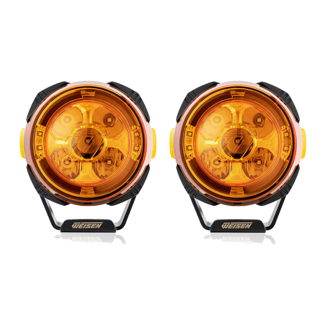 4 Pack 3.5 in LED Pod Lights with Amber/White DRL, Covers and DT Wiring Harness - view 5