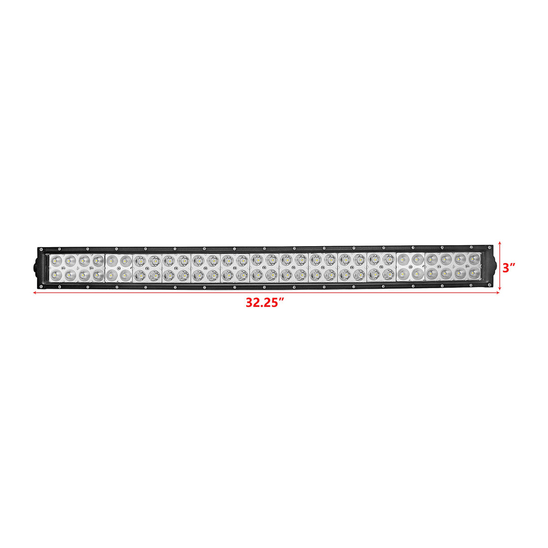 32" Curved 180W LED Light Bar with Hidden Bumper Brackets & Wiring for 2003-2019 Ram 2500 3500