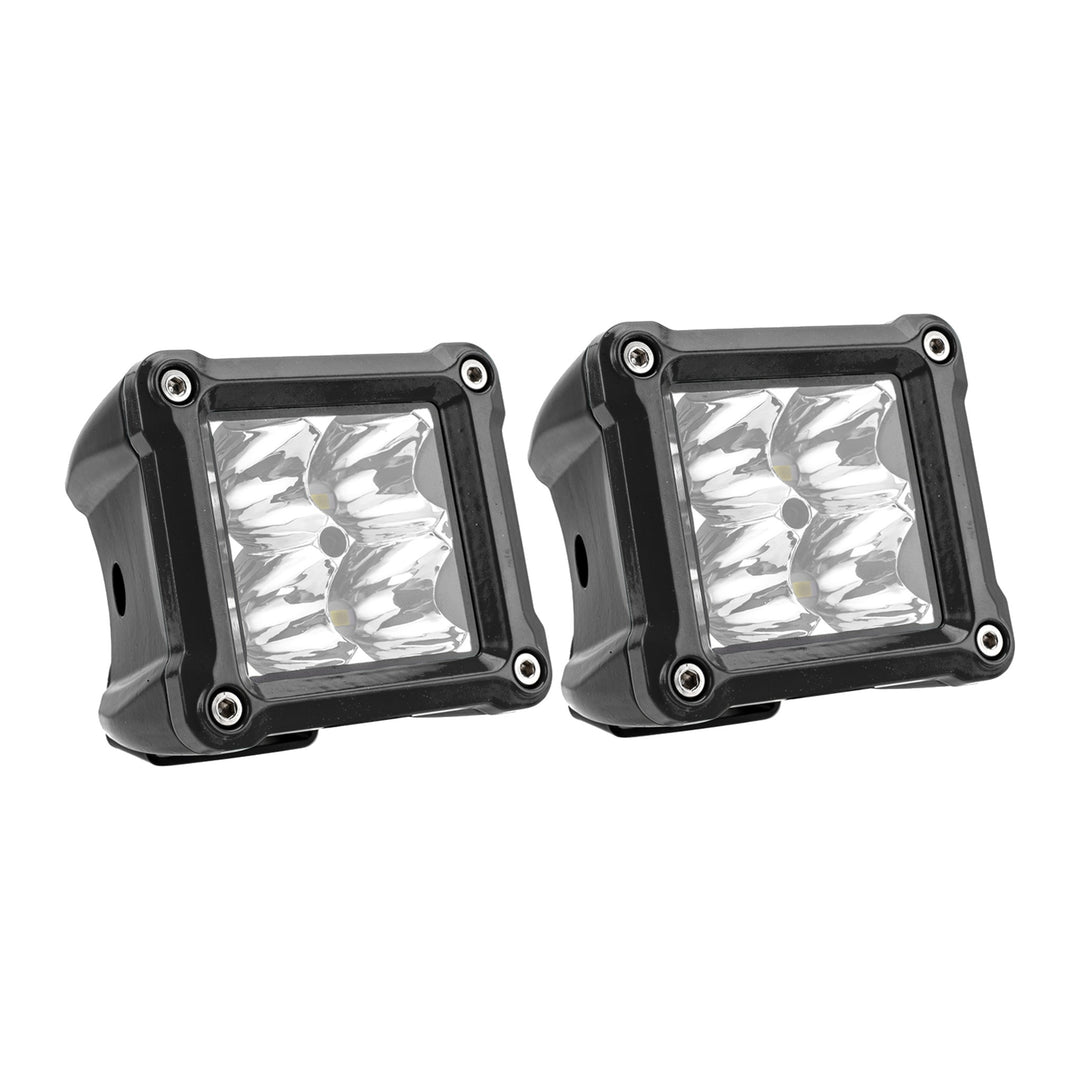 3" 40W LED Cube Ditch Light Kit with Hood Mounts for 2007-2014 Toyota FJ Cruiser