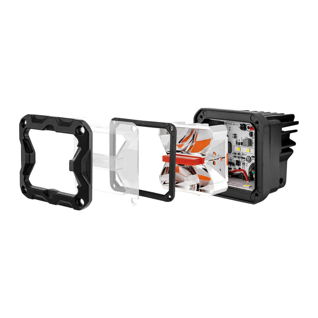 3" Amber & White Strobe LED Ditch Light Kit for 2016-2022 Honda Pilot, Passport, Ridgeline & Odyssey - view 2