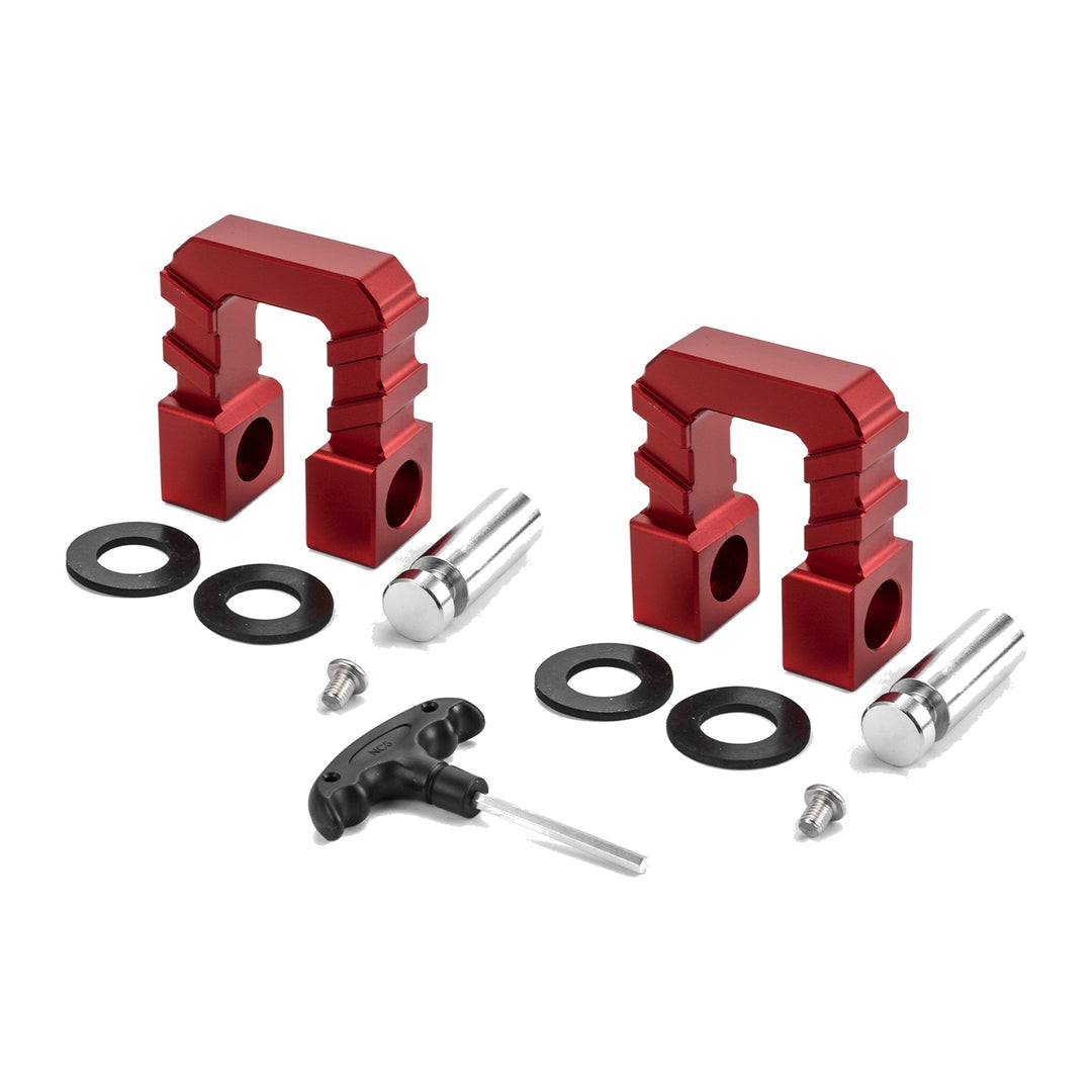 Red Aluminum 3/4" D-Ring Shackles, 68,000 lbs Breaking Strength (2-Pack) - view 3