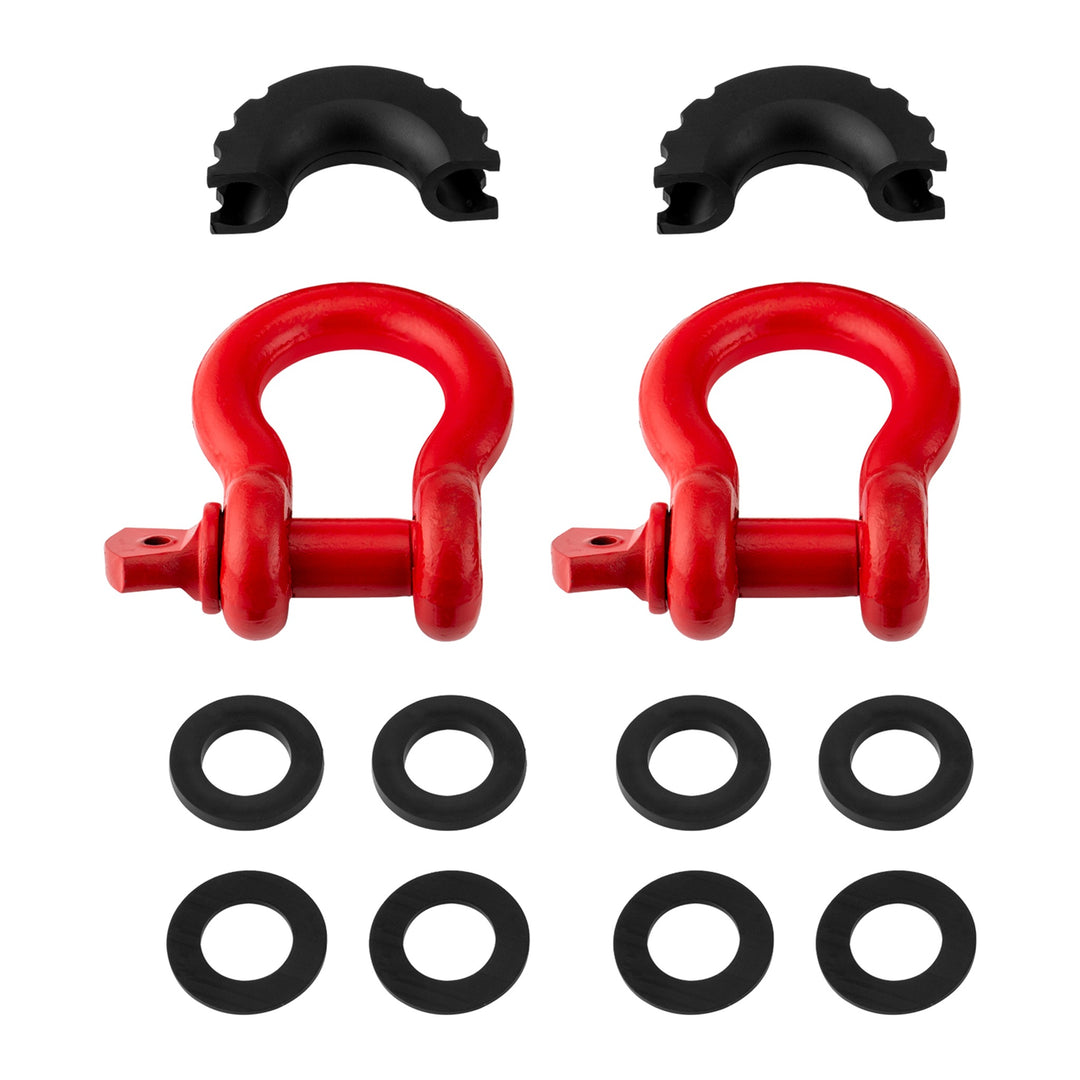 Red 3/4" D-Ring Shackles with 7/8" Pin, Isolators & Washers for Jeep, Truck & UTV - view 2