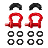 Red 3/4" D-Ring Shackles with 7/8" Pin, Isolators & Washers for Jeep, Truck & UTV - view 2