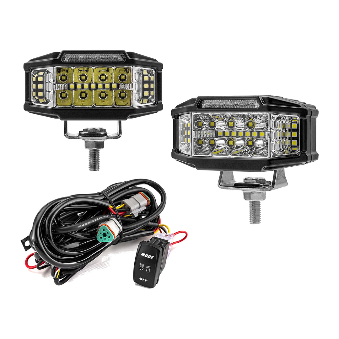 3.5" Strobe LED Ditch Light Kit with Amber DRL for 2019-2024 Ram 1500 - view 4